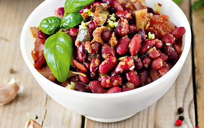 Лобио по-грузински из красной фасоли с овощами