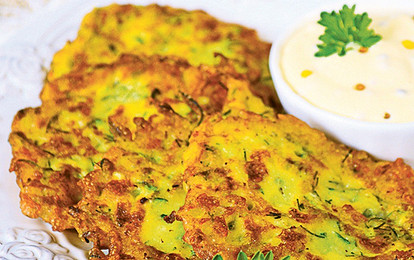 Оладьи из кабачков с брынзой
