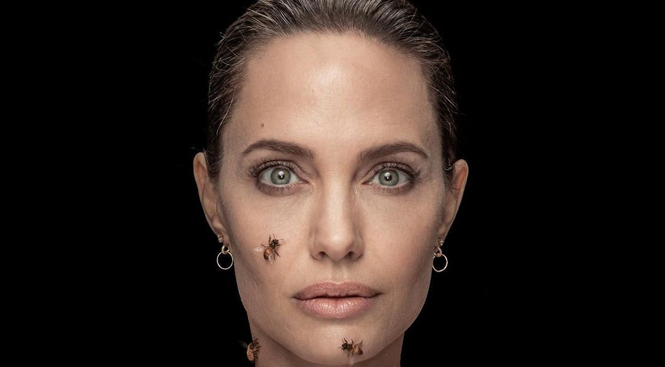 «Одна залезла под юбку»: Анджелина Джоли снялась с роем пчел на теле (видео)