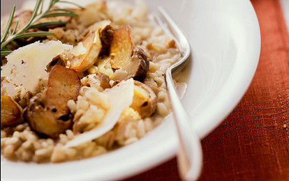 Ризотто с белыми грибами и зеленым луком