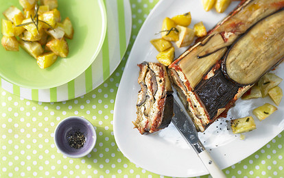 Пирог из баклажанов с картофелем