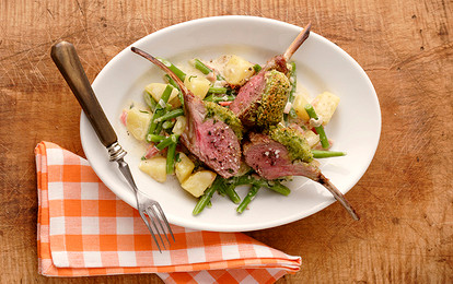 Корейка ягненка с зеленым маслом