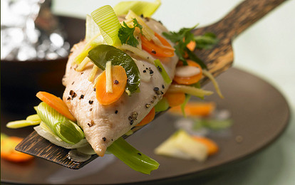 Курица с овощами в фольге