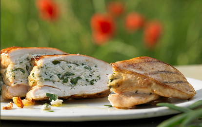 Фаршированная курица с творогом