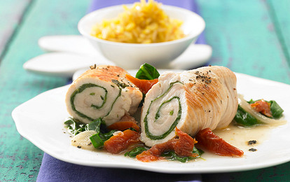 Рулеты из индейки со шпинатом