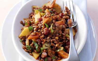 Салат из чечевицы с овощами