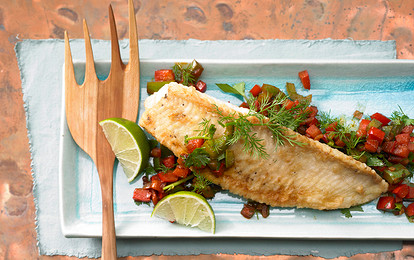 Филе сома с овощами