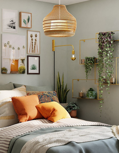 Как украсить стену над кроватью в спальне: 30 классных идей