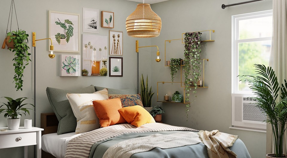Как украсить стену над кроватью в спальне: 30 классных идей