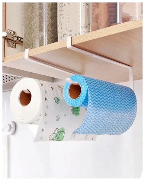 Подвесной держатель для бумажных полотенец — очень удобный аксессуар на кухне. Конструкция органайзера позволяет разместить его, не используя шурупы. Подходит для подвешивания разной кухо...