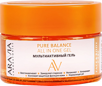Восстанавливающий мультиактивный гель Pure Balance All Inn One Gel от ARAVIA Laboratories увлажняет, успокаивает, освежает и защищает кожу от оксидативного стресса. Не имеющее аналогов со...