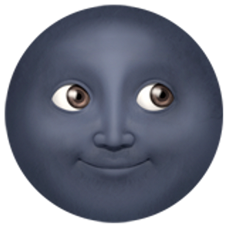 А здесь у нас изображение новолуния, но с удивительно человеческим лицом. Изумляет, впрочем, больше всего то, что луна, которая должна была выглядеть максимально дружелюбной, такой не выг...