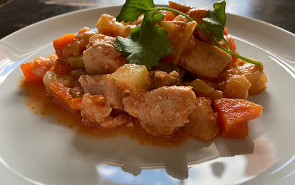 Нежная индейка с овощами по-гречески