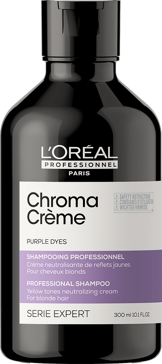 Chroma Crème от L’Oreal Professionel защищает от проявления нежелательных оттенков после окрашивания. Нейтрализующий шампунь корректирует цвет в процессе его вымывания и ухаживает за воло...