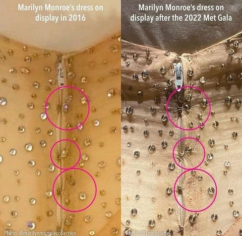 Ким Кардашьян испортила культовое платье Мэрилин Монро