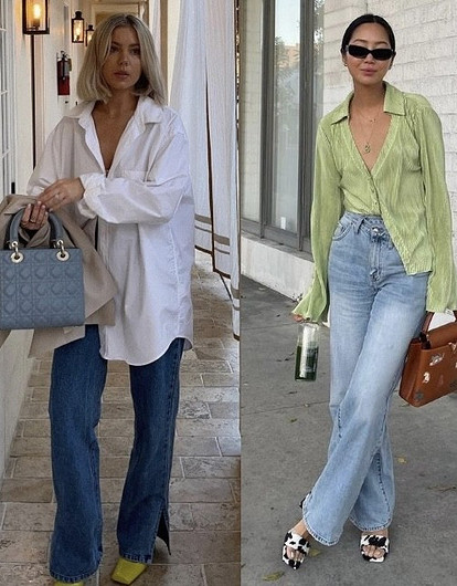 С чем носить широкие джинсы: 10 образов, актуальных в 2022 году