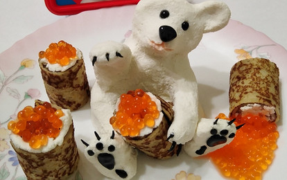 Блинчики с творогом и вареньем