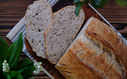Пшенично-полбяной хлеб на закваске Левито Мадре