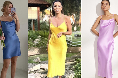 Яркое слип-платье как у Евы Лонгории: ищем похожие у российских брендов