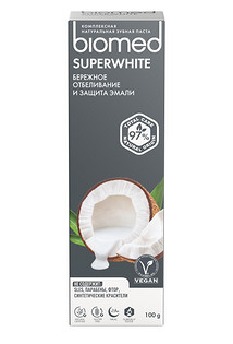 Отбеливающая зубная паста с кокосовым маслом Superwhite, Biomed