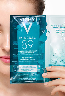 Экспресс-маска на тканевой основе из микроводорослей для интенсивного увлажнения и укрепления барьера кожи MINÉRAL 89, VICHY