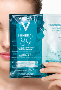 Экспресс-маска на тканевой основе из микроводорослей для интенсивного увлажнения и укрепления барьера кожи Mineral 89, Vichy