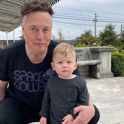 Илон Маск с сыном 