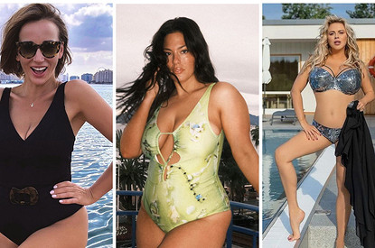 66 фото звезд с пышными формами, которые не стесняются позировать в купальниках