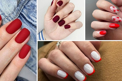Классика по-новому: 17 необычных идей маникюра с красным лаком