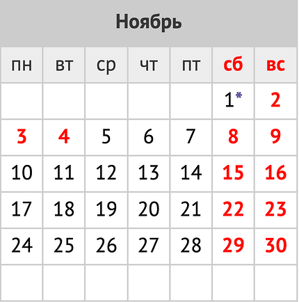 Праздники и праздничные выходные в ноябре 2025 года: календарь событий