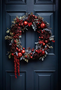 Как украсить входную дверь к Новому году: идеи декора с фото