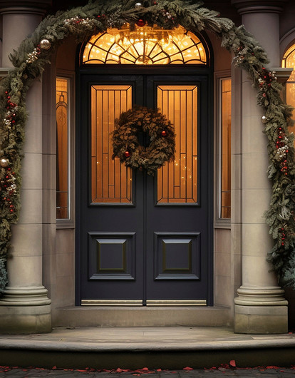 Как украсить входную дверь к Новому году: идеи декора с фото