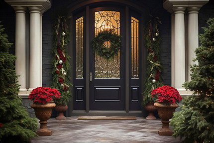 Как украсить входную дверь к Новому году: идеи декора с фото