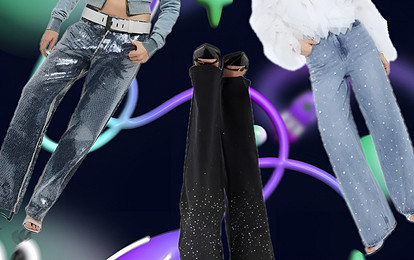 Джинсы с пайетками — самый нарядный тренд зимы: как их правильно стилизовать