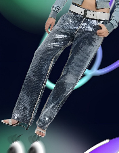 Джинсы с пайетками — самый нарядный тренд зимы: как их правильно стилизовать