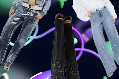 Джинсы с пайетками — самый нарядный тренд зимы: как их правильно стилизовать