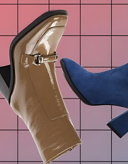 Трендовые ботильоны 2025: лаковые, с острым мысом, «под питона»