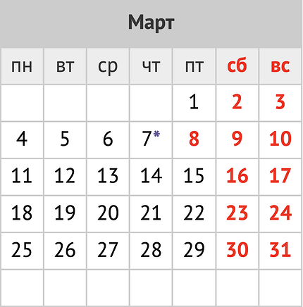 Праздники и праздничные выходные в марте 2025 года: календарь событий