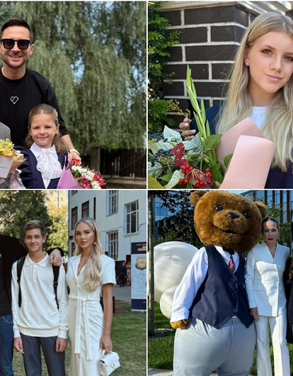 Звезды отвели детей в школу 1 сентября: трогательные снимки из соцсетей