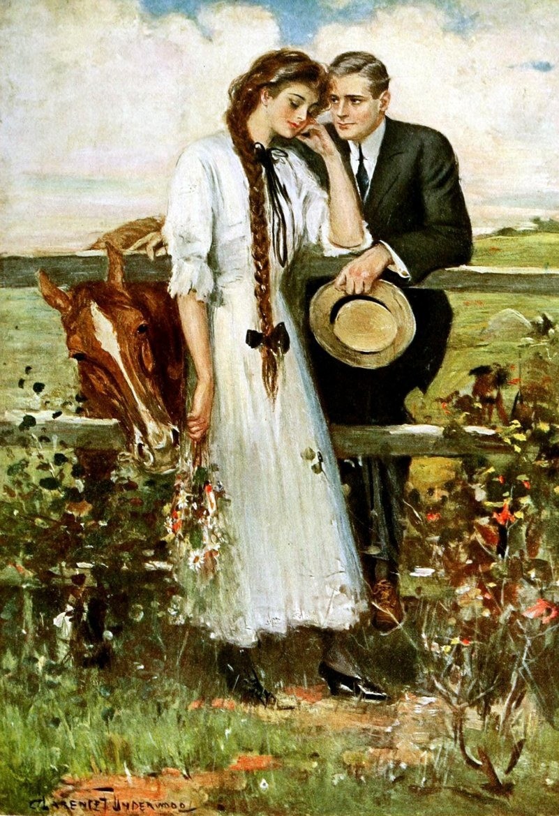 Кларенс Фредерик Ундервуд (Underwood, Clarence Frederick 1871 – 1929). Картины классика. Первая любовь в живописи. Живопись любовь.