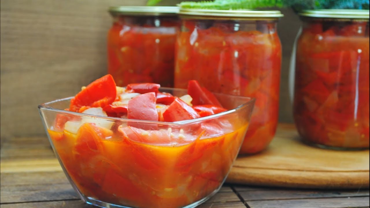 Салат из огурцов и помидоров на зиму без стерилизации - пошаговый фоторецепт
