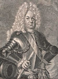 Яков Вилимович Брюс, военный и ученый, на старинной гравюре изображен в доспехах и с телескопической трубой. Фото: Википедия