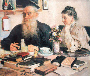 Портрет Льва Толстого с женой написал их друг Илья Репин